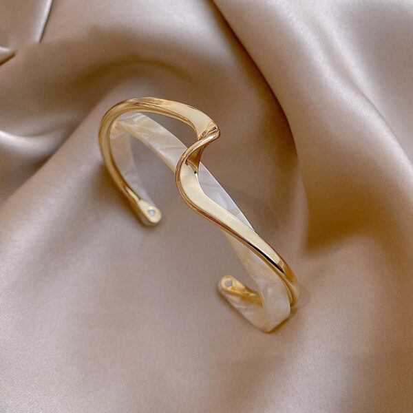Metal White Shellfish Plate Bracelet For Women Opening Adjustable 2 Layers - Image 10