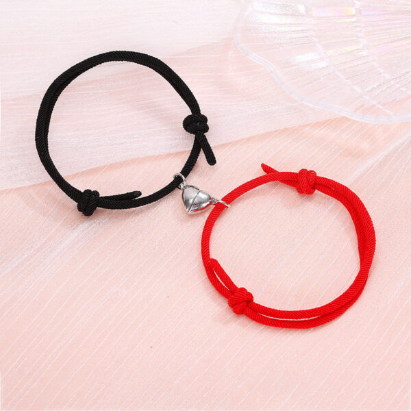 Simple Alloy Love Magnets Attracting Couple Bracelets - Image 9