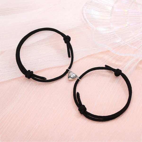 Simple Alloy Love Magnets Attracting Couple Bracelets - Image 3