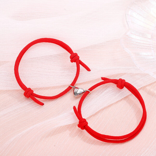 Simple Alloy Love Magnets Attracting Couple Bracelets - Image 8