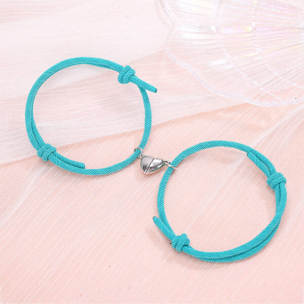 Simple Alloy Love Magnets Attracting Couple Bracelets - Image 4
