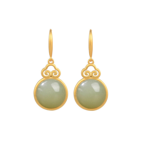 Vintage Gold Cloud Drop Earrings – Peace & Style Combined - Image 4