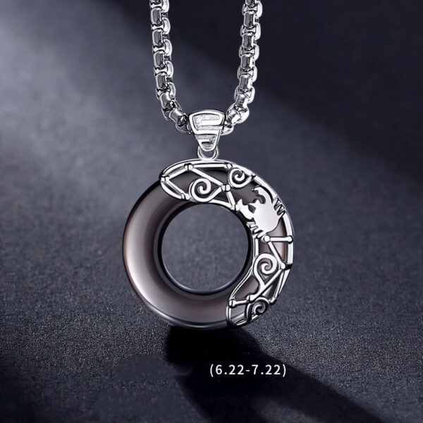 Zodiac Necklace Hip Hop Obsidian - Image 3
