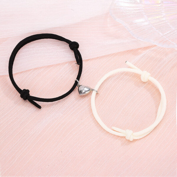 Simple Alloy Love Magnets Attracting Couple Bracelets - Image 7