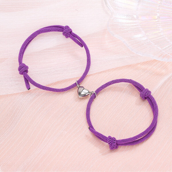 Simple Alloy Love Magnets Attracting Couple Bracelets - Image 2