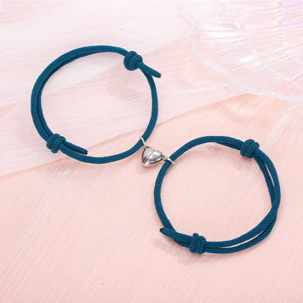 Simple Alloy Love Magnets Attracting Couple Bracelets - Image 6