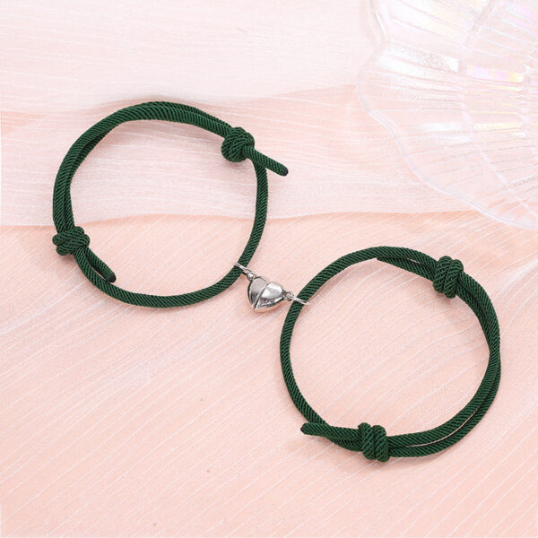Simple Alloy Love Magnets Attracting Couple Bracelets - Image 5